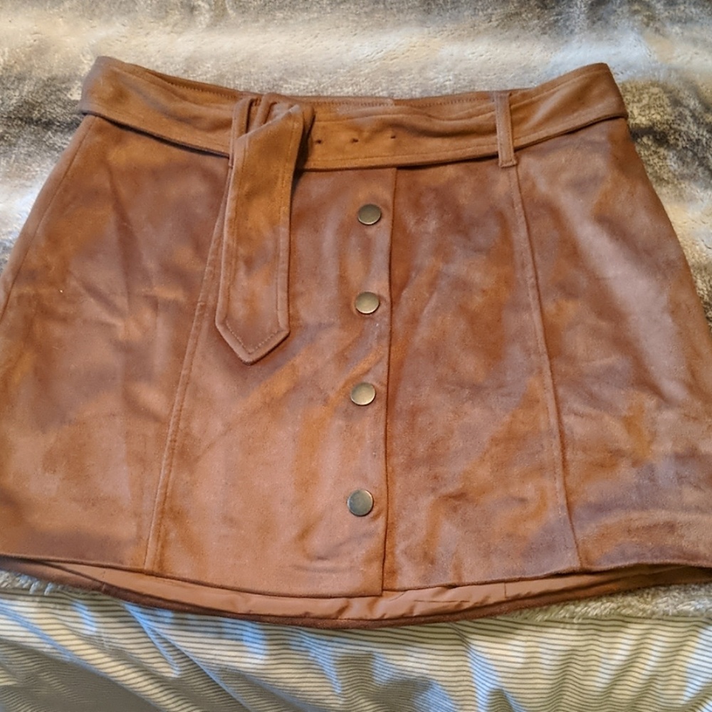 Faux suede skirt